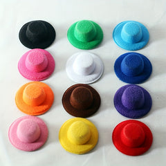 10pcs Mini Formal Hat Doll Hat Felt Hat DIY Craft Doll Hair Accessories