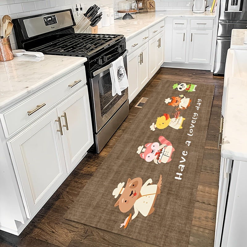 Animal Pattern Kitchen Non-slip Floor Mat, Indoor Carpet, Kitchen Carpet