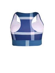 Striped Racer Back Sports Bra High Stretch Active Yoga Bra