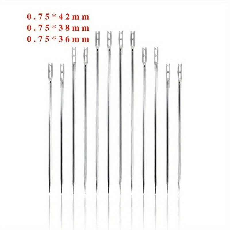 24pcs Big Hole Sewing Needles Stainless Steel Needles
