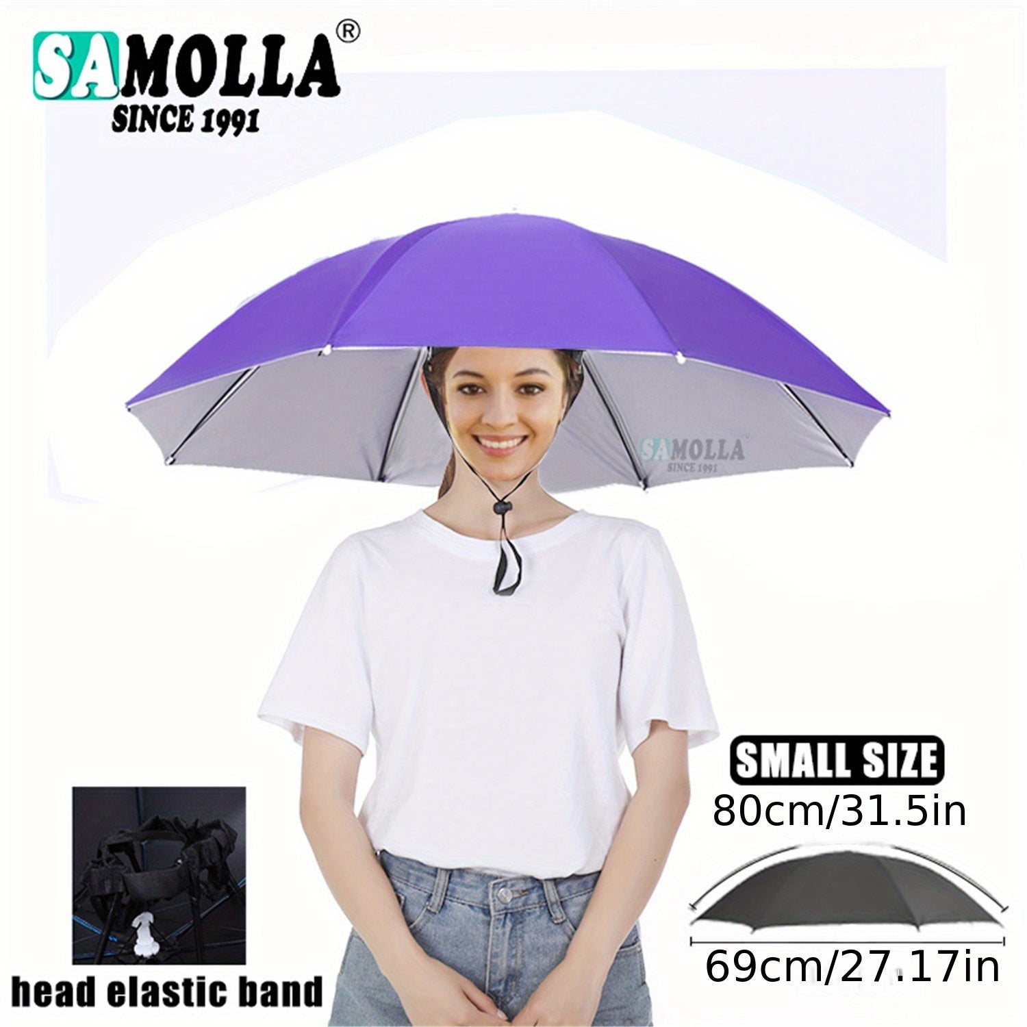 Portable UV Protection Umbrella Hat for Outdoor Fishing