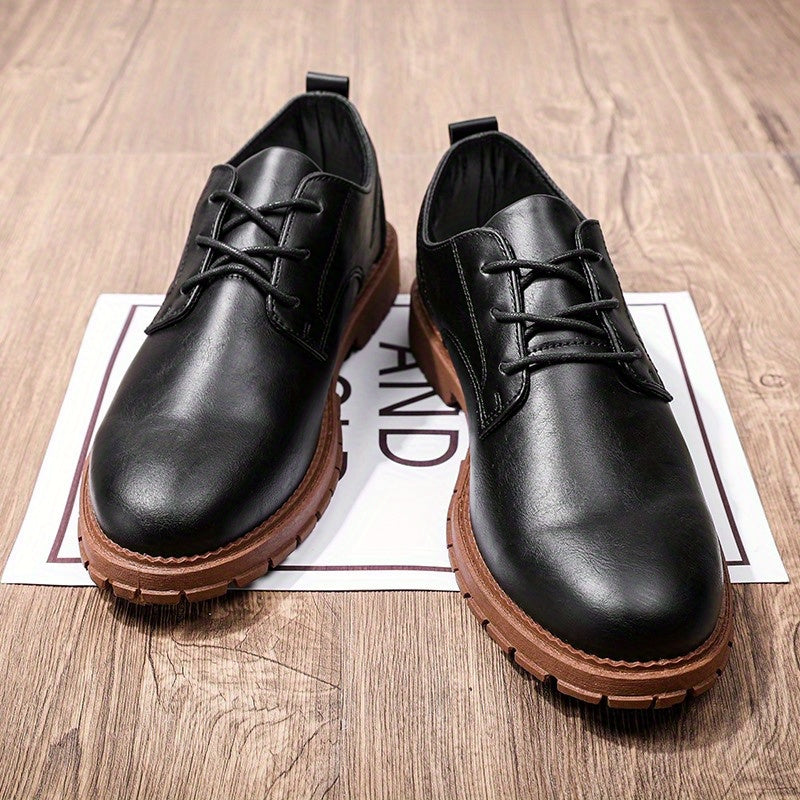 Men's Preppy Style Derby Shoes Lace up Front Business Formal