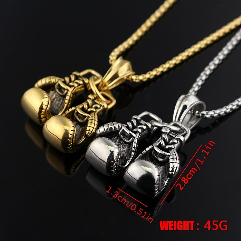 Personalized Punk Double Boxing Gloves Pendant Necklace For Men