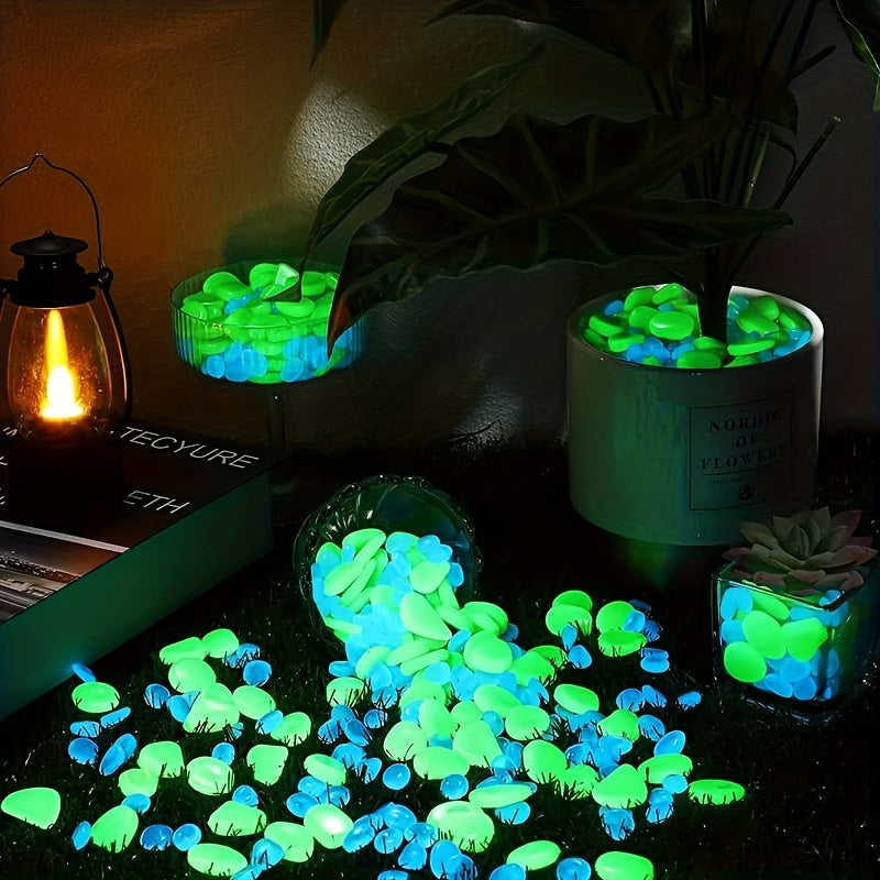 200pcs Luminous Stones Garden Fish Tank Gravel Outdoor Decoration