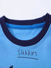Kids Shark Printed Long Sleeve Round Neck Sweatshirt