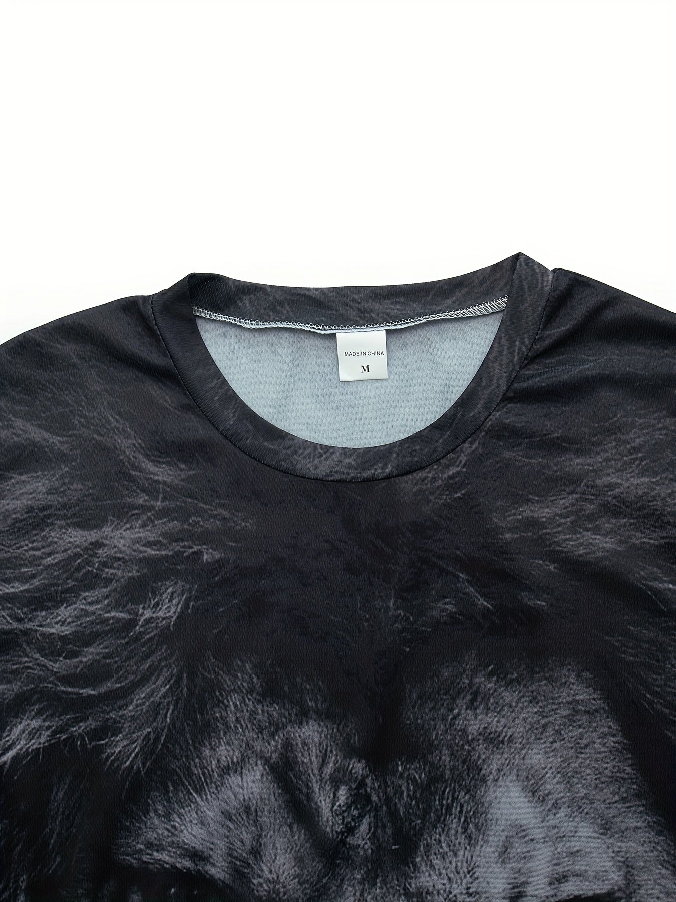 3D Lion Print T-Shirt for Men, Crew Neck Tee for Summer