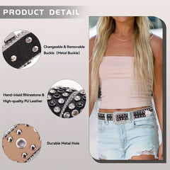 Rhinestone Belt Hip Hop Y2K Western Cowgirl Cowboy Belt