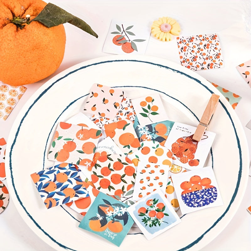 Orange Series Journal Decorative Stickers Scrapbooking Stick Label