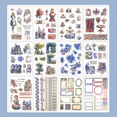 Vintage Floral Sticker Book - Parisian Scenes & Tea Party Designs
