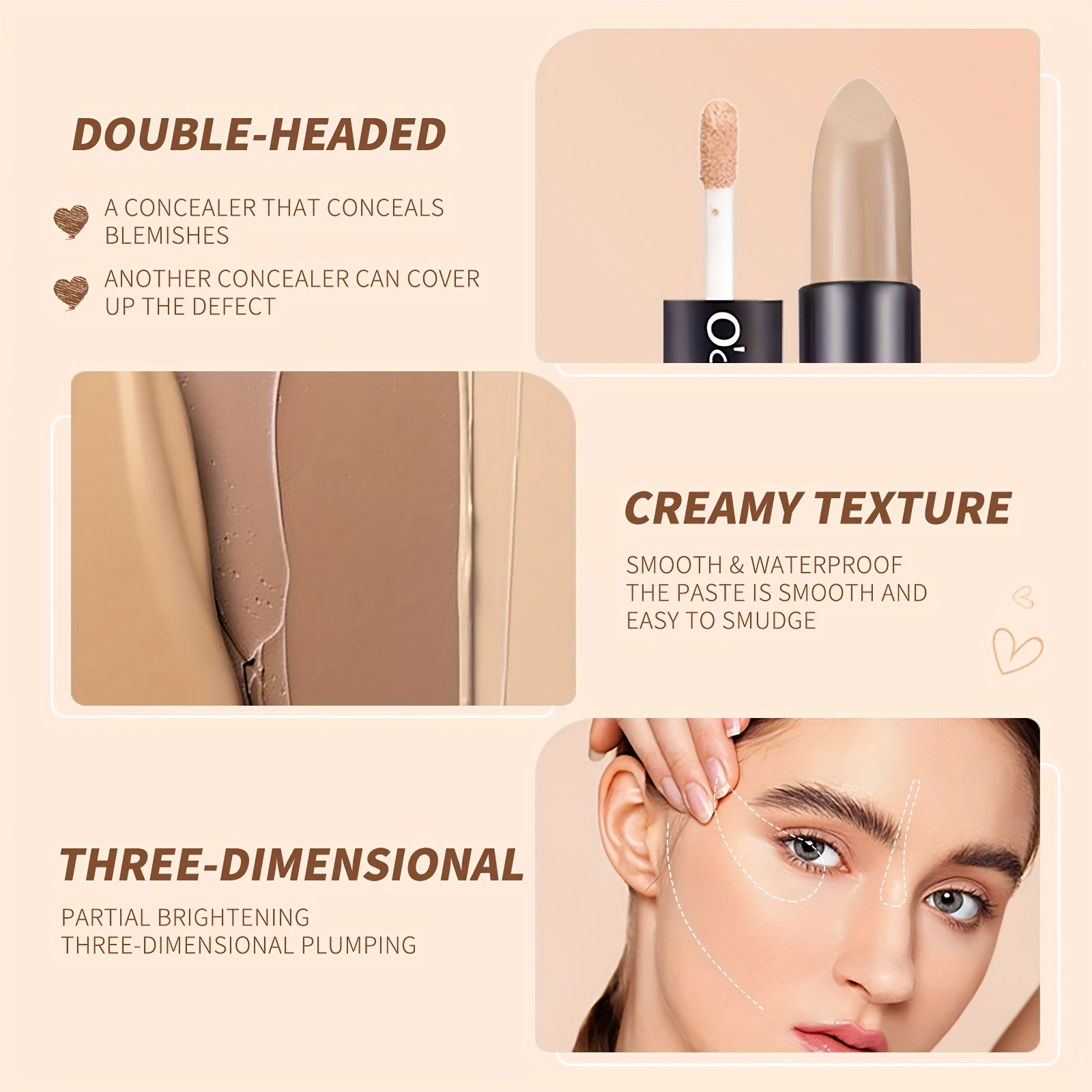 3D Double-Headed Concealer Contouring Stick