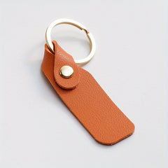 Men's PU Leather Blank Rectangle Keychain DIY Laser Engraving Gift