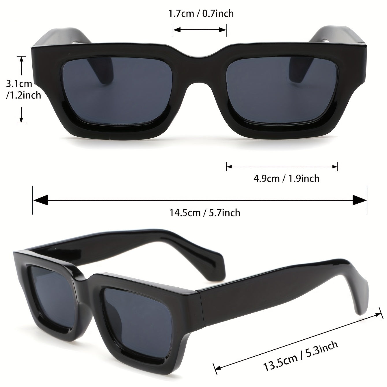 Men's Small Square Thick Edge Sunglasses UV Protection