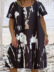 Women's Plus Tie Dye Short Sleeve T-shirt Dress