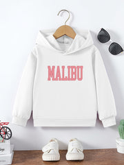 Kids Letter Print Graphic Hooded Sweatshirt
