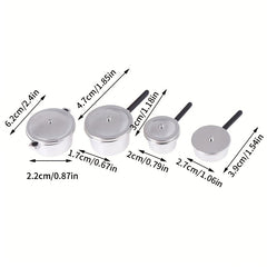 4Pcs 1:12 Dollhouse Metal Mini Pot Set