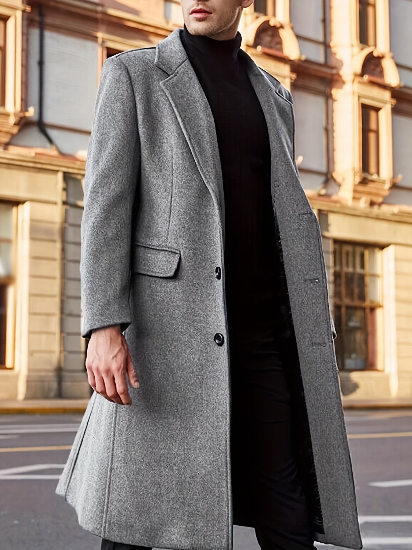 Men's Retro Trench Coat Single Breasted Overcoat