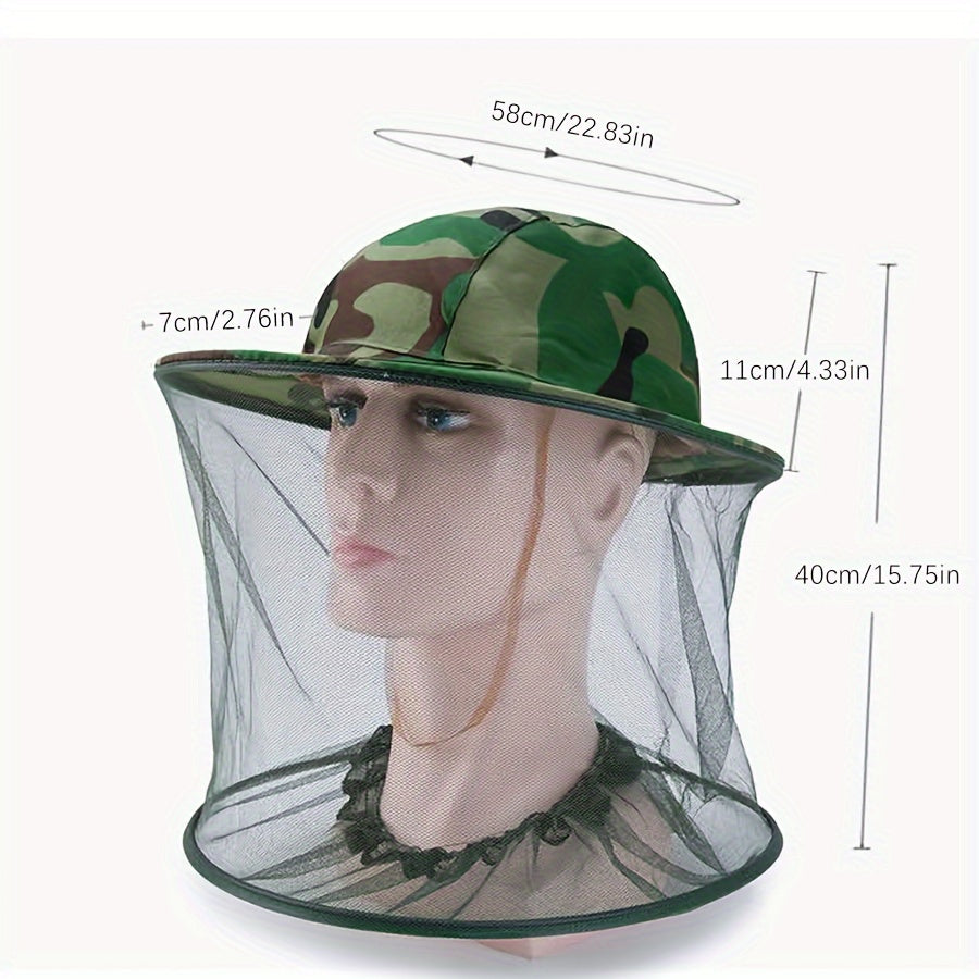 Anti-Mosquito Bucket Hat with Mesh Face and Neck Shield