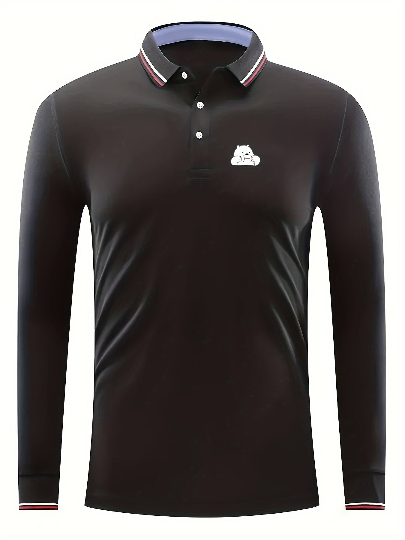 Bear Pattern Men's Casual Long Sleeve Shirt