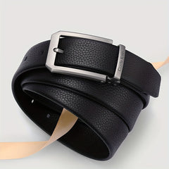 Men's Leather Belt High Pin Buckle Jeans Denim Casual Business Belt
