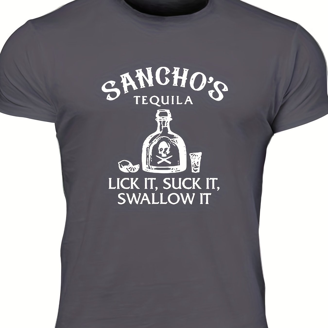 Men's Tequila Print T Shirt Comfy Stretchy Summer Outdoors
