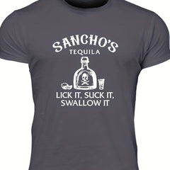 Men's Tequila Print T Shirt Comfy Stretchy Summer Outdoors