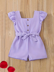 Girls Ruffle Cap Sleeve Jumpsuit Summer Rompers