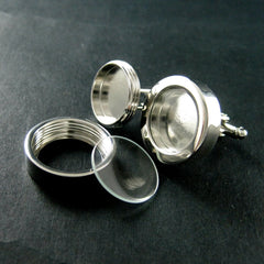 Classic Copper plated Round Glass DIY Space Box Sleeve Buckle For Men