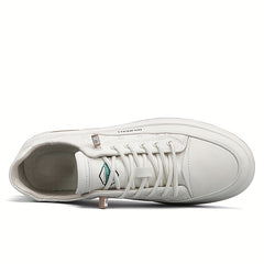 Men's Lace-up Sneakers PU Leather Skate Shoes with Traction