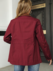Button Front Jacket Collar Outerwear Spring Fall Women's Clothing