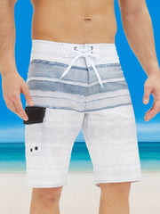 Men's Creative Print Beach Shorts Stretch Drawstring Comfortable Summer Seaside
