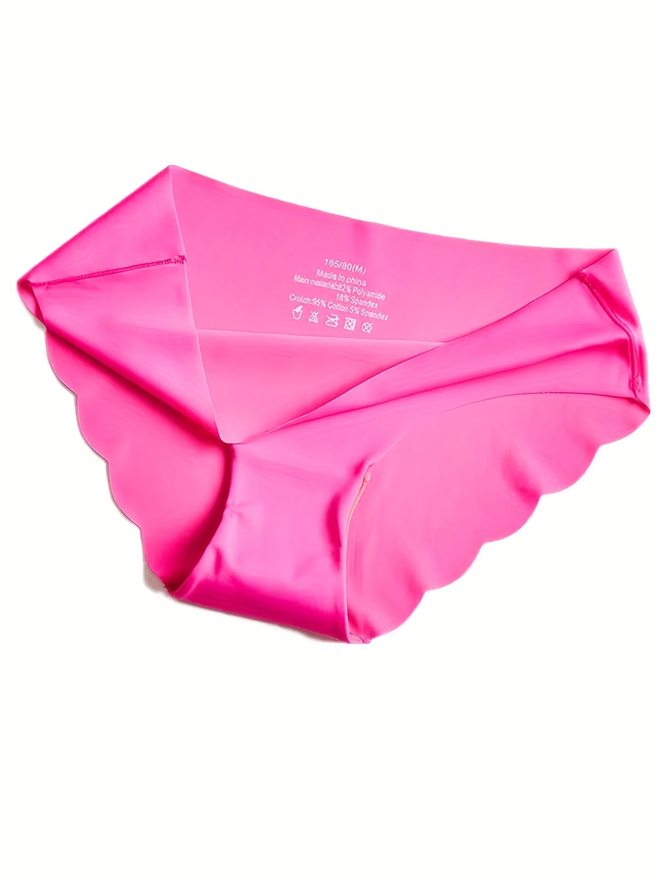6 Pcs Women's Scallop Trim Bikini Panties Mid Low Waist Lingerie