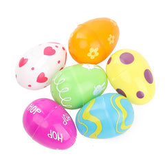 12pcs Printed Plastic Easter Eggs Fillable Basket Fillers