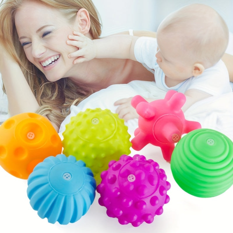 6pcs Texture Pinch Ball Rattle Balls Soft Touch Educational Toys