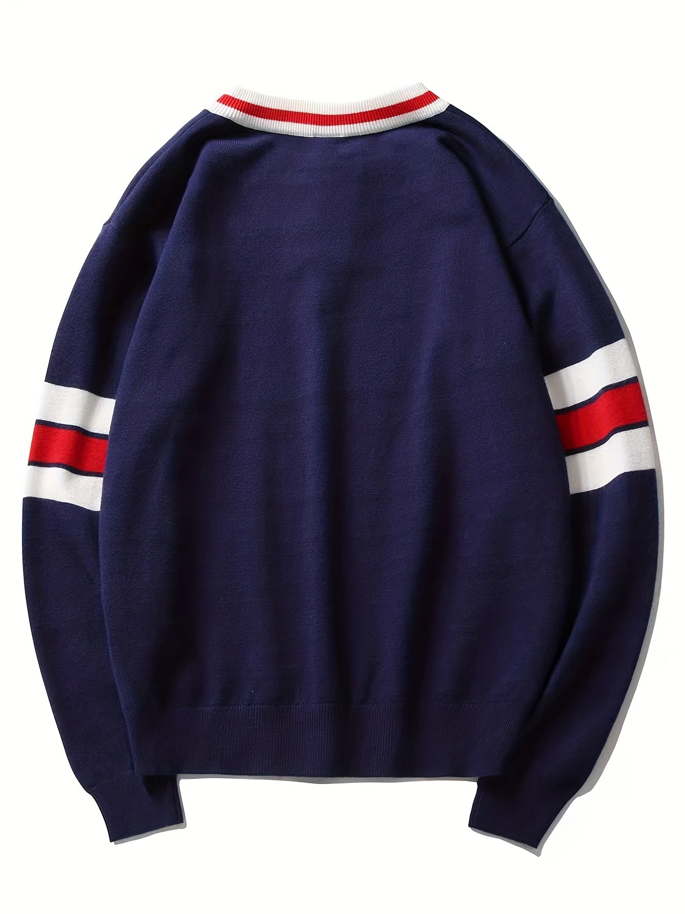 V Neck Block Pullover Sweater for Women