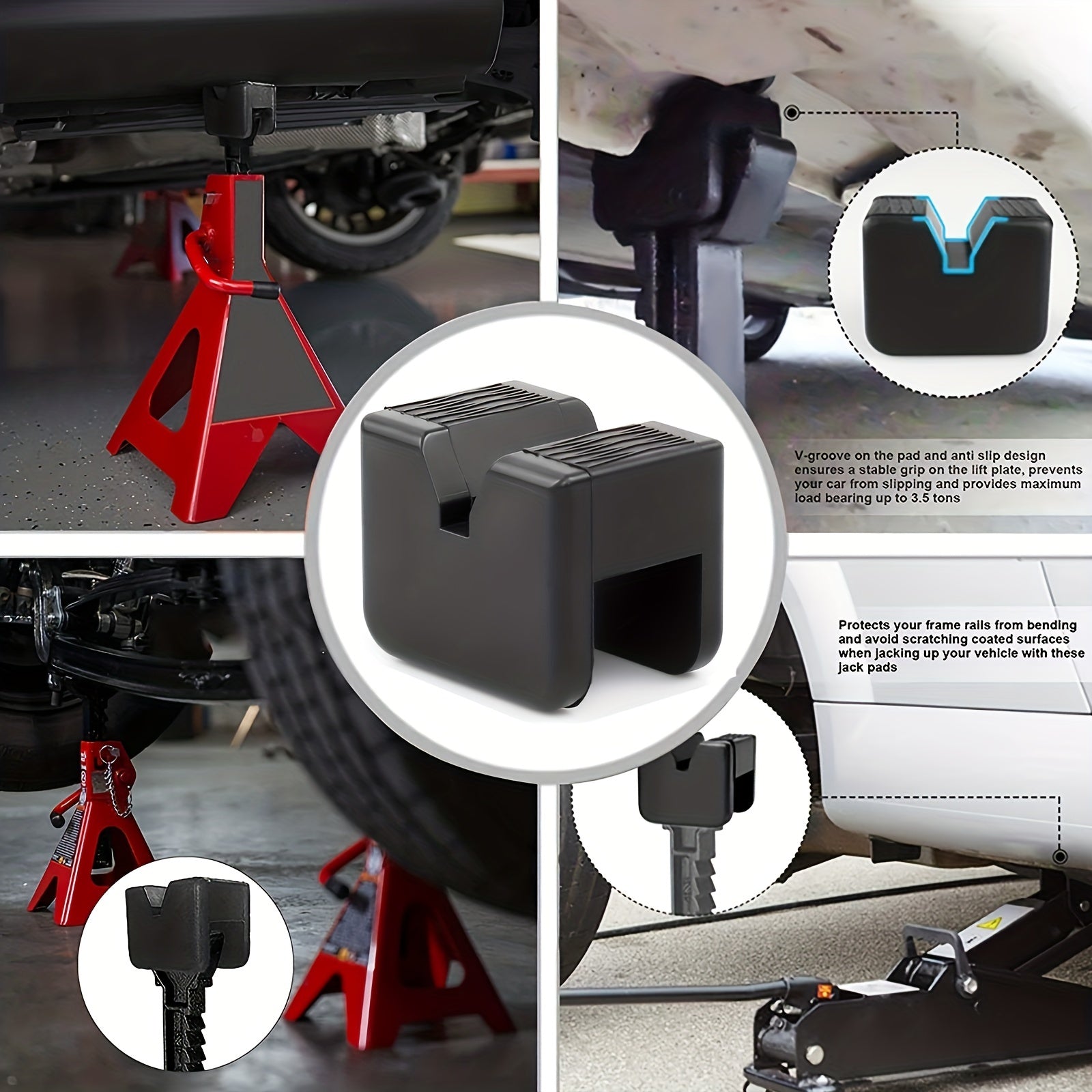 Jack Rubber Pad Cushion Slotted Frame Rail Clamp Welding Protector