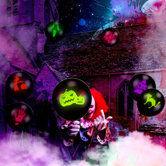 10pcs Halloween Fluorescent Balloon Pumpkin Bat Ghost Neon Latex Balloon