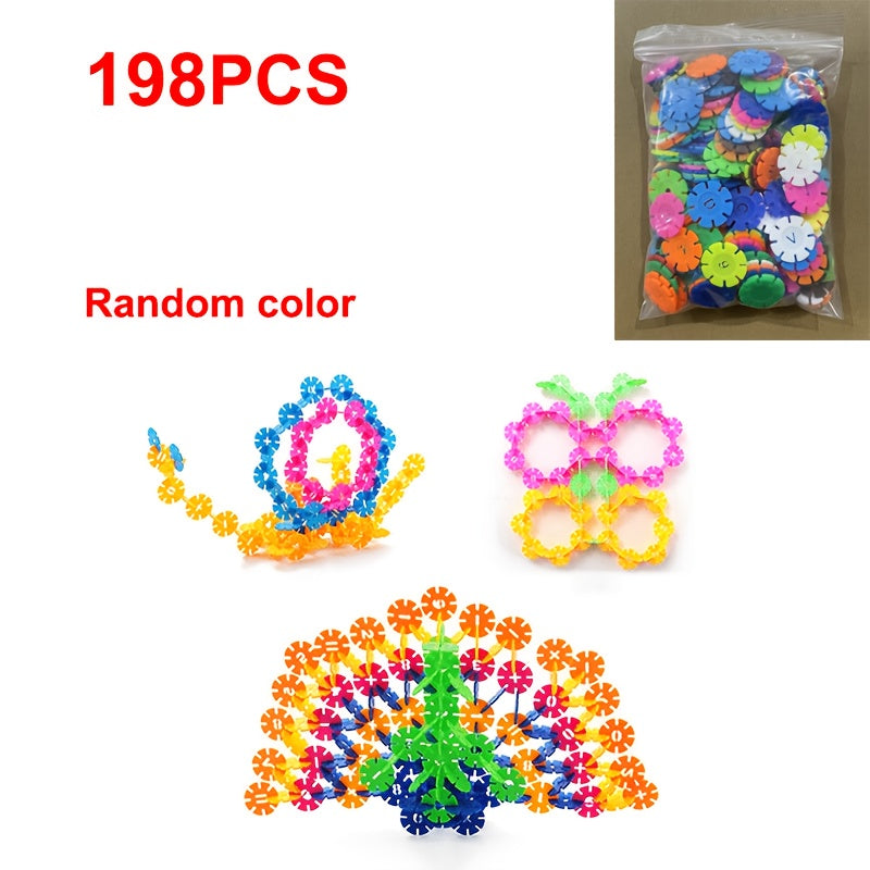 Colorful Plastic Building Blocks Set with Digital Letters Snowflakes