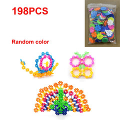 Colorful Plastic Building Blocks Set with Digital Letters Snowflakes