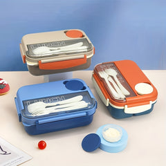 Leakproof Bento Box with Cutlery and Sauce Box for Lunch