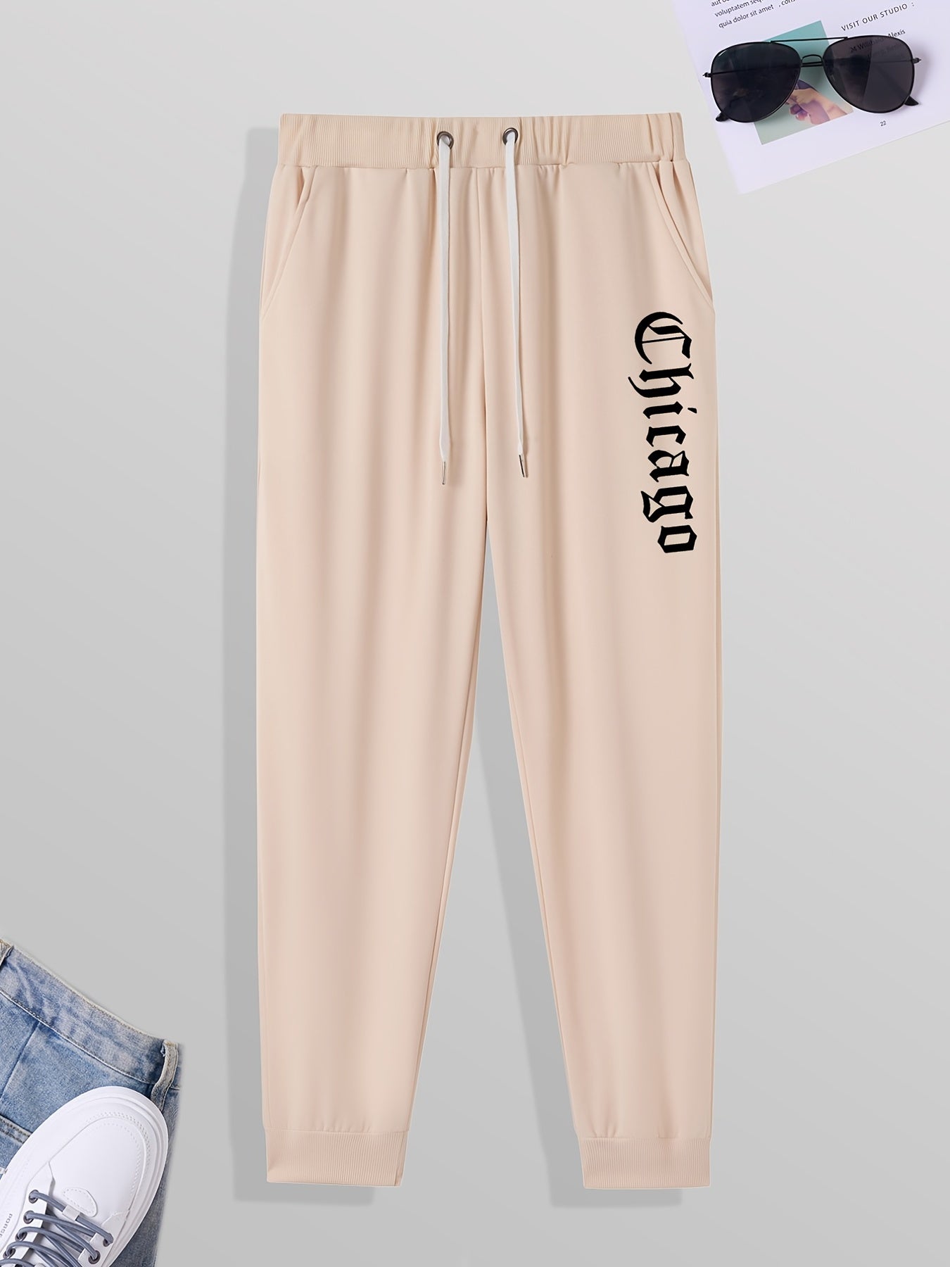 Men's Graphic Print Casual Sweatpants Drawstring Pocket