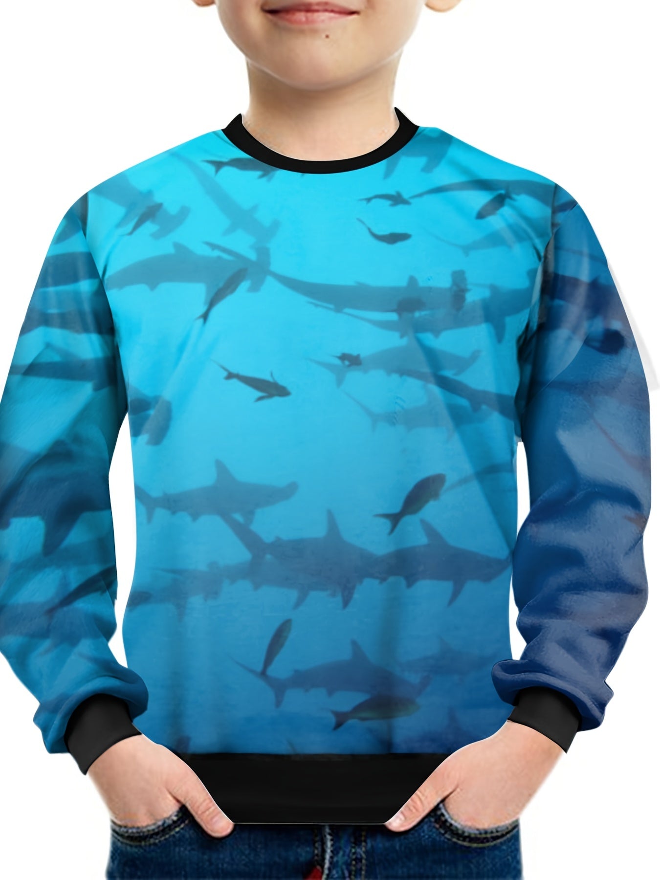 Teens Ocean & Animals 3D Print Sweatshirt Kids Casual Pullover