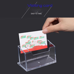 Acrylic Business Card Holder with Pen Storage