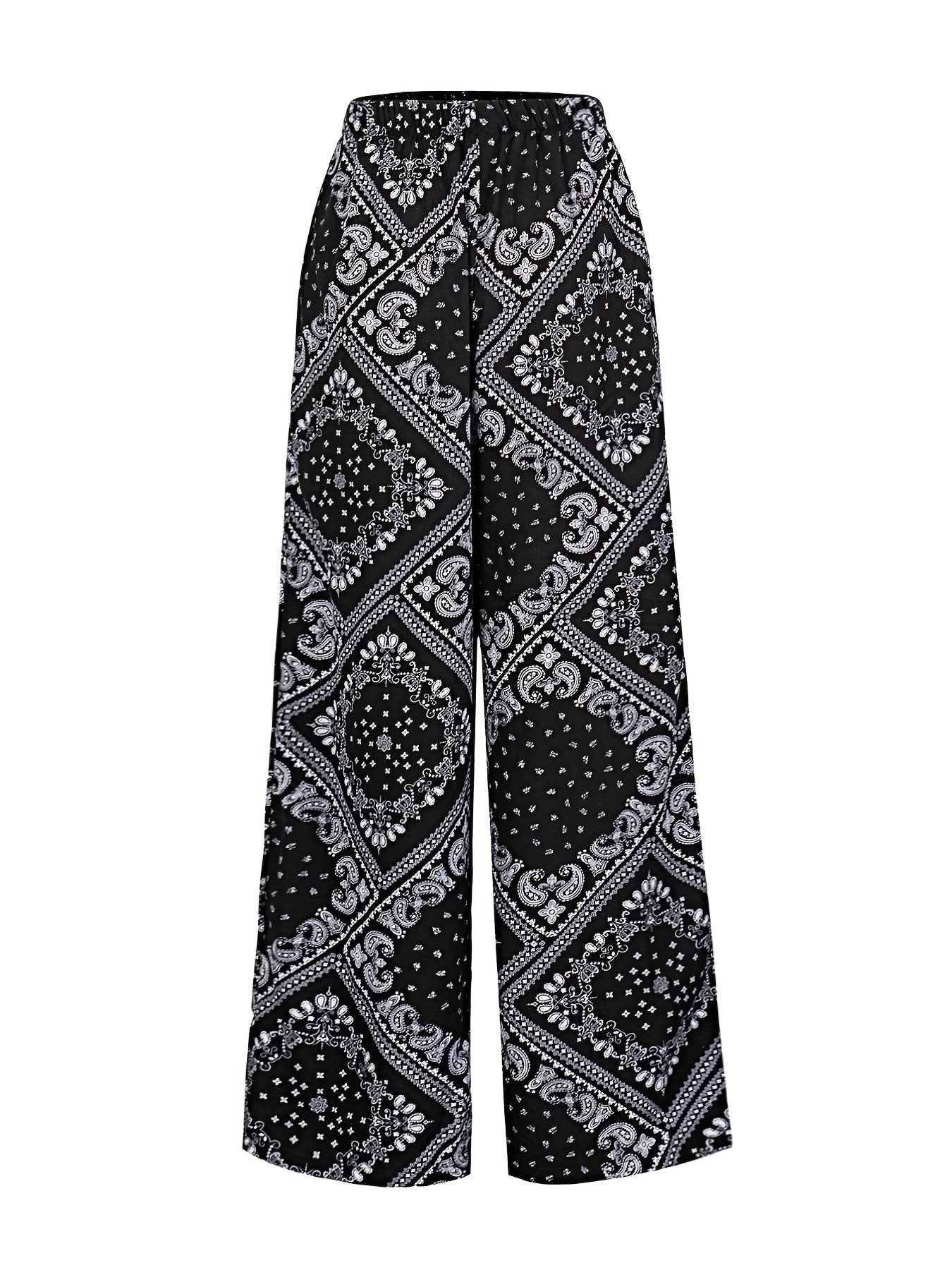 Paisley Print Wide Leg Pants Casual Loose Pants Spring Summer Women's Clothing