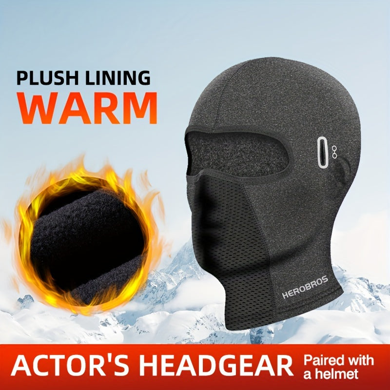 Velvet Full Face Mask for Motorcycle Helmet, Windproof Warm Headgear