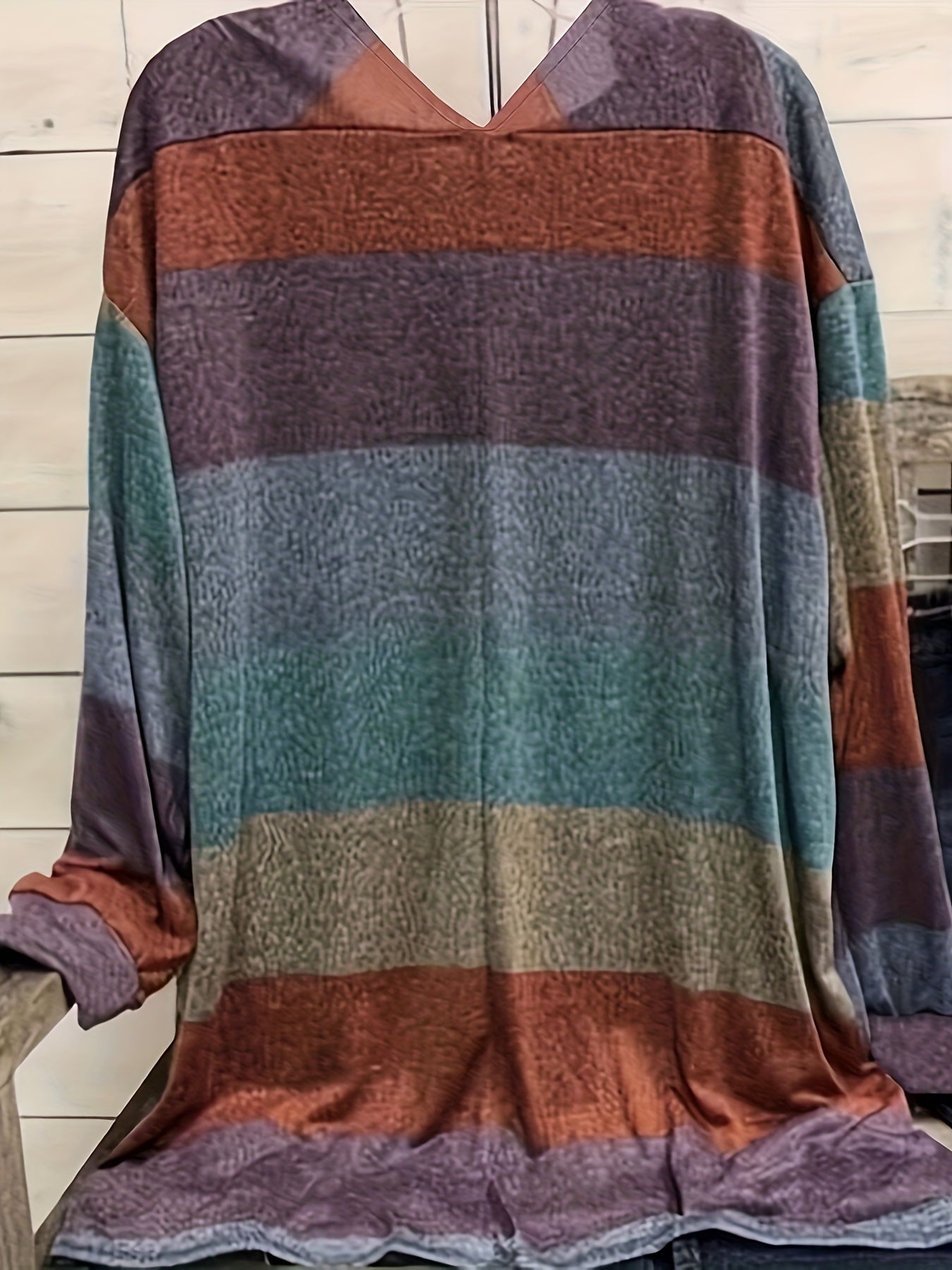 Colorblock Long Sleeve Cardigan With Pockets