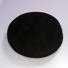 Casual Crochet Beret Solid Mesh Breathable Beanie Octagonal Hat Vintage