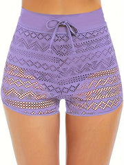 Lace Tie Waist Beachwear Shorts