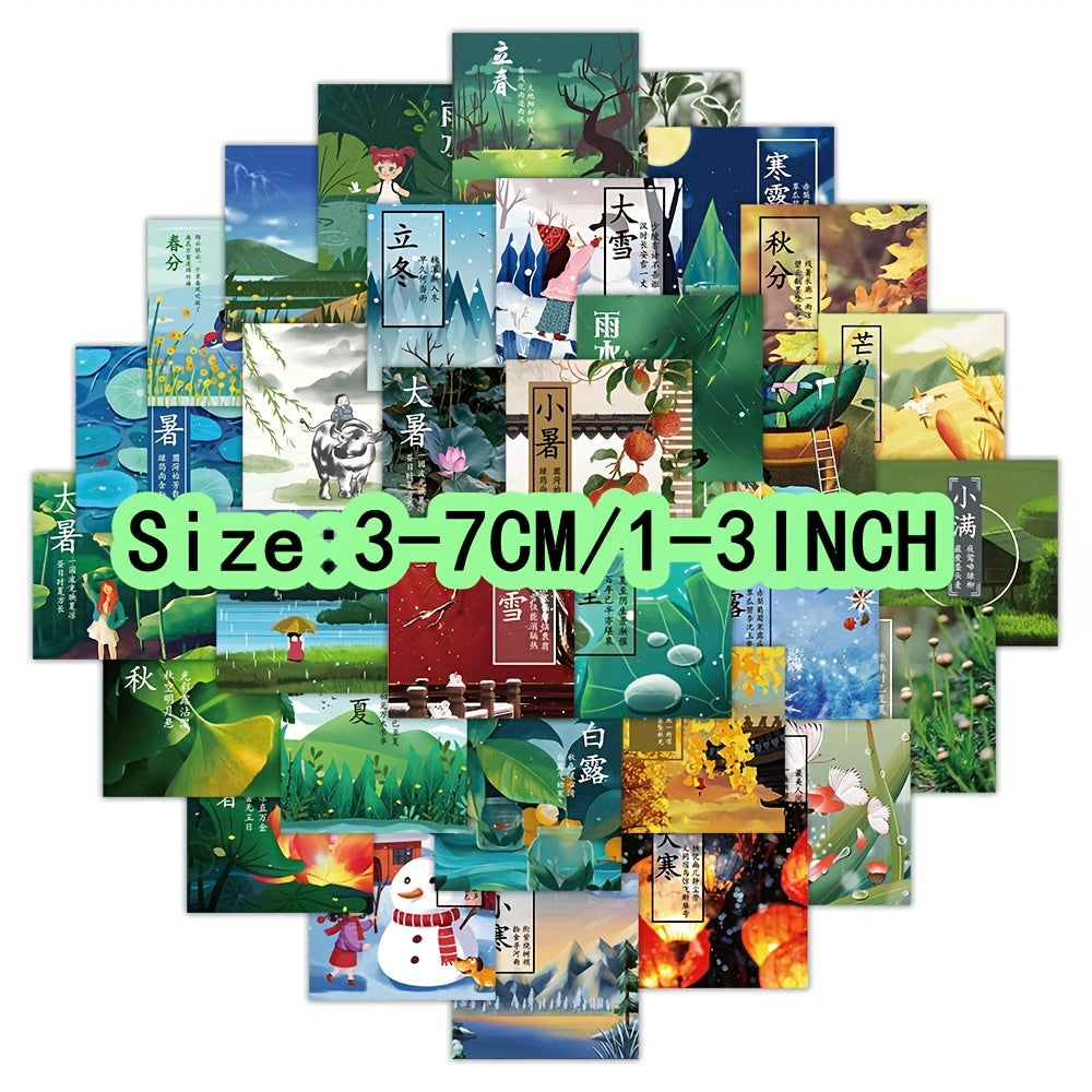 24 Solar Terms Graffiti Stickers Pack Laptop Helmet Water Cup Decoration