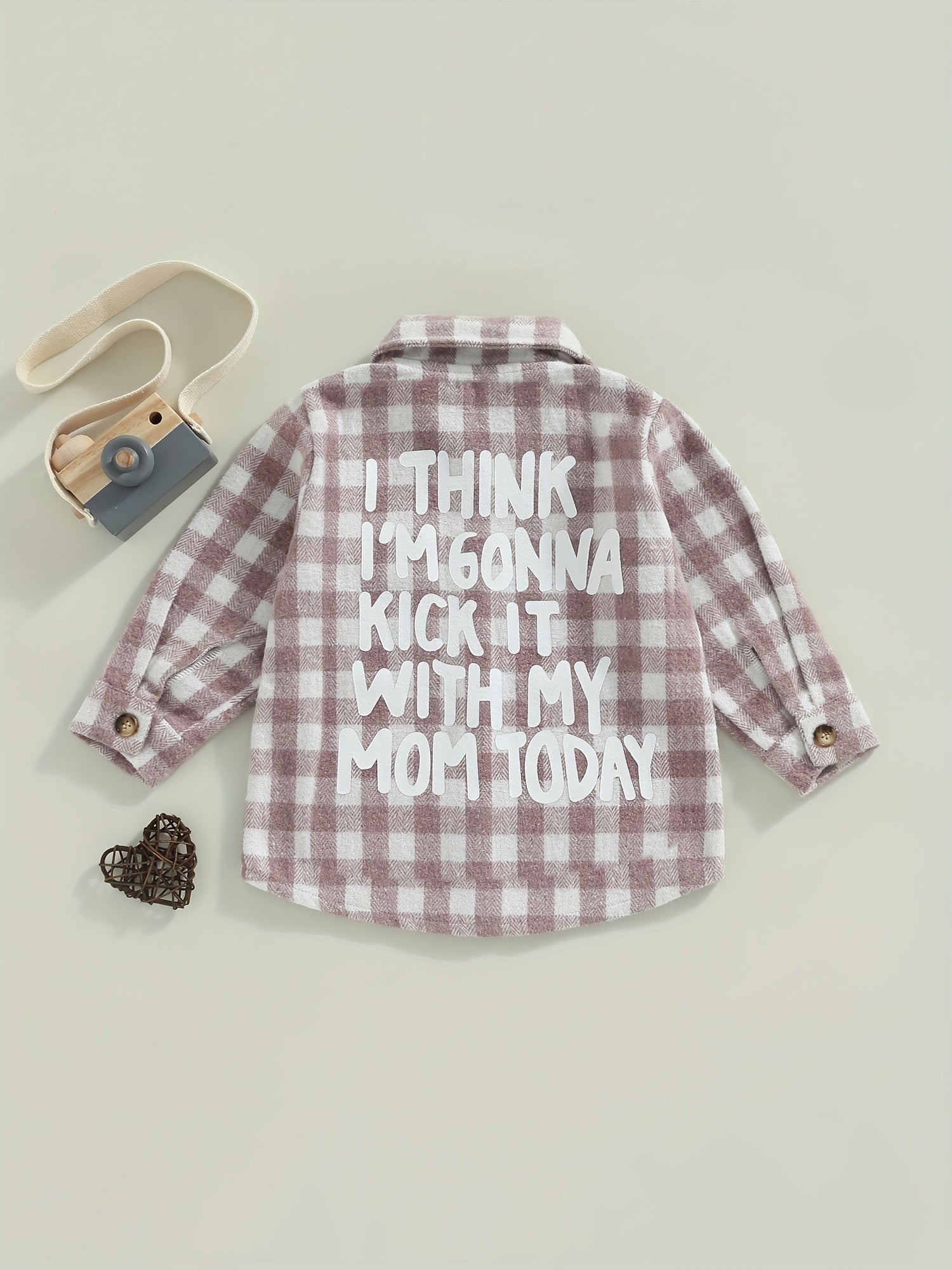 Plaid Button Pocket Long Sleeve Shirt for Toddler Girls