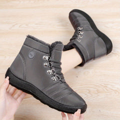 Women's Snow Boots Fleece Lining Lace Up Waterproof Ankle Boots
